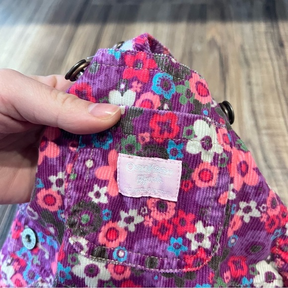 OshKosh B’Gosh Vintage Toddler Corduroy Floral Overalls - Picture 4 of 5